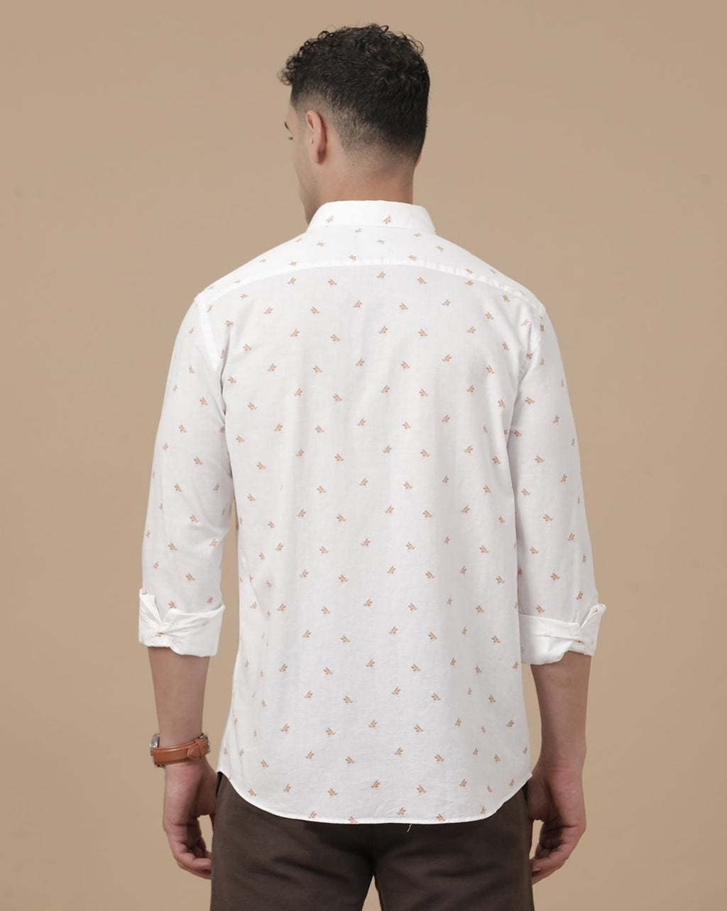 Cartivo™ Men's White Printed Casual Shirt | Premium Full Sleeve Regular Fit Cotton Blend Shirt